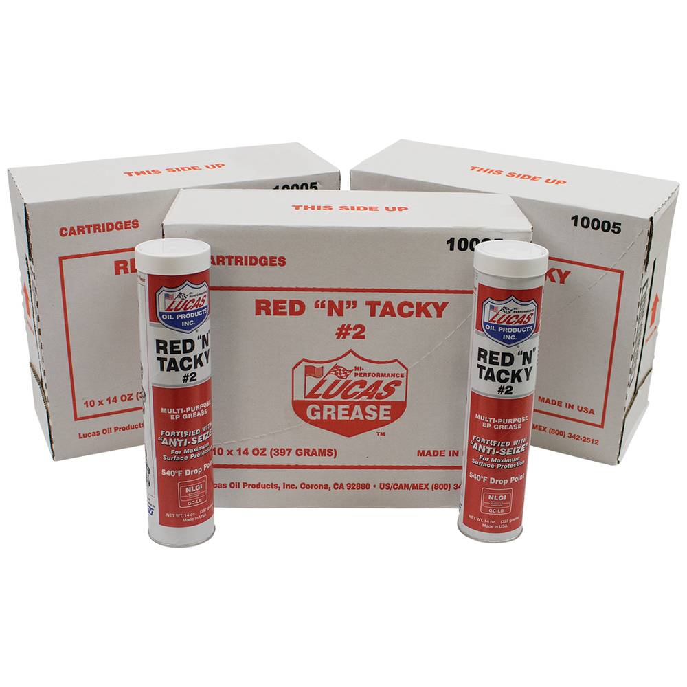 30 Lucas Oil Red "N" Tacky Grease Thirty 14 Ounce Tubes (Stens 051-504)