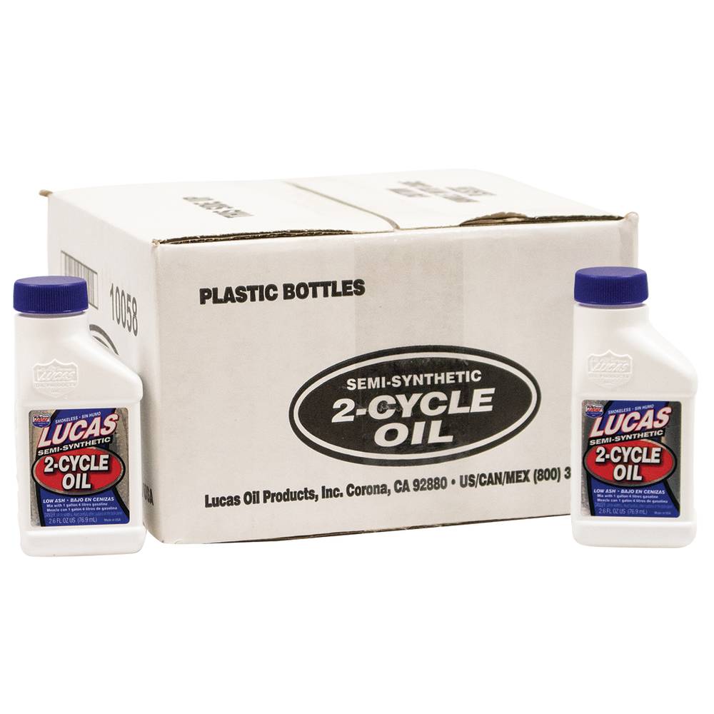 24 Lucas Oil 2-Cycle Oil Semi-Synthetic, 2.6 Ounce Bottles (Stens 051-511)