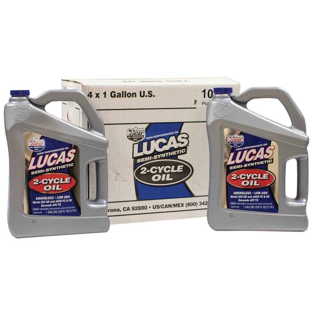 Lucas Oil Semi-Synthetic 2-Cycle Oil Four 1 Gallon Bottles (Stens 051-537)