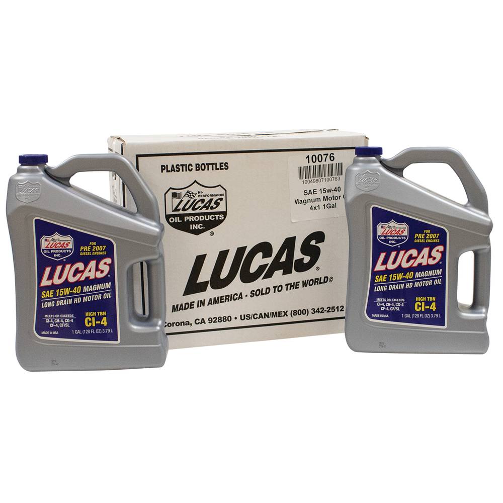 Lucas Oil Magnum High TBN Motor Oil SAE 15W-40, Four 1 Gallon Bottles (Stens 051-603)