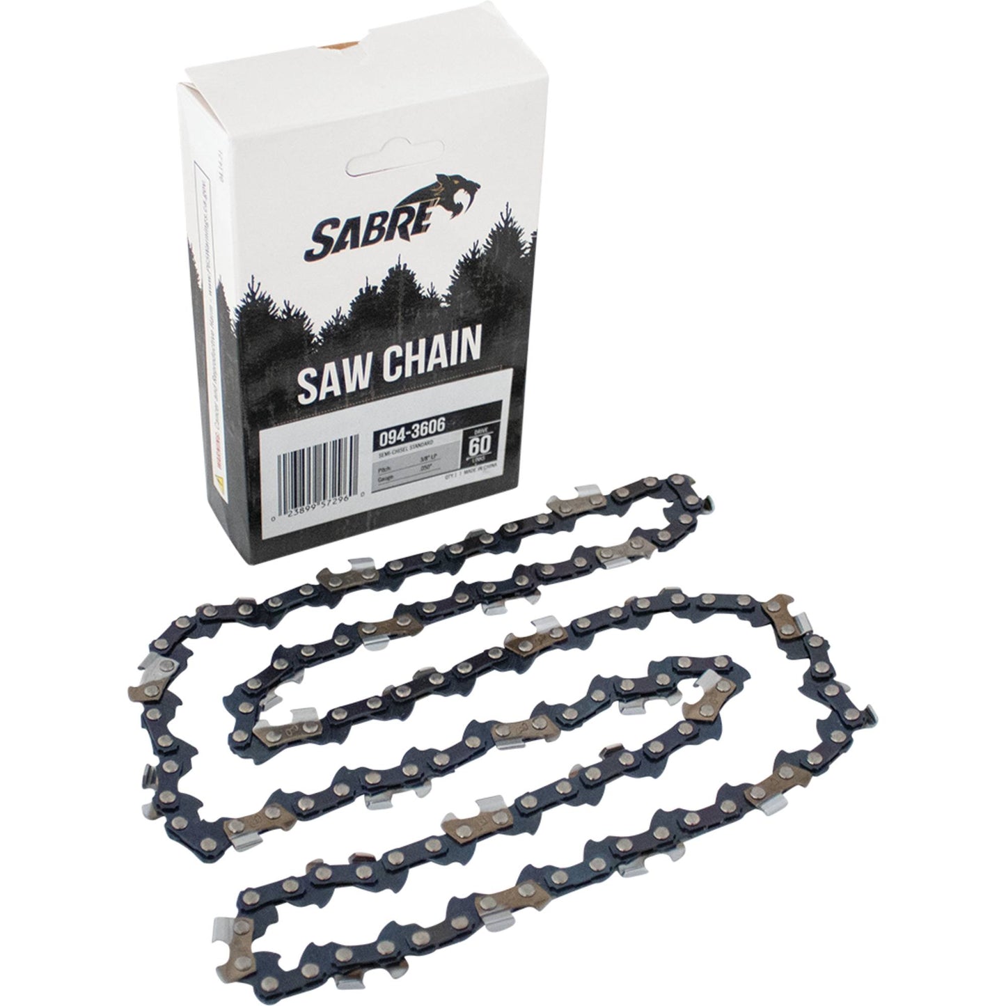 Sabre Chain Pre-Cut Loop 60 DL 3/8" LP, .050" Semi-Chisel Standard (Stens 094-3606)