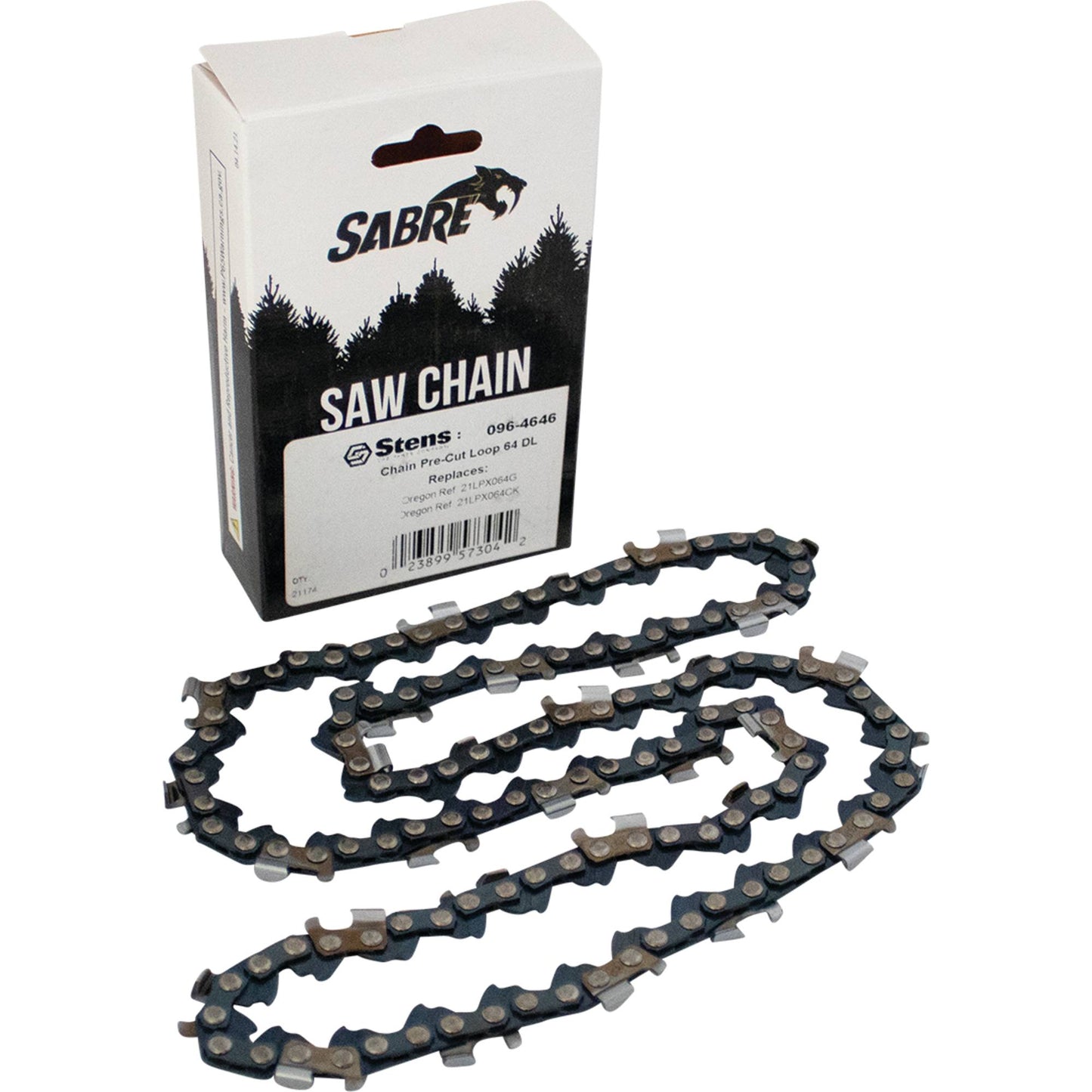 Sabre Chain Pre-Cut Loop 64 DL .325", .058", Semi-Chisel Standard (Stens 096-4646)