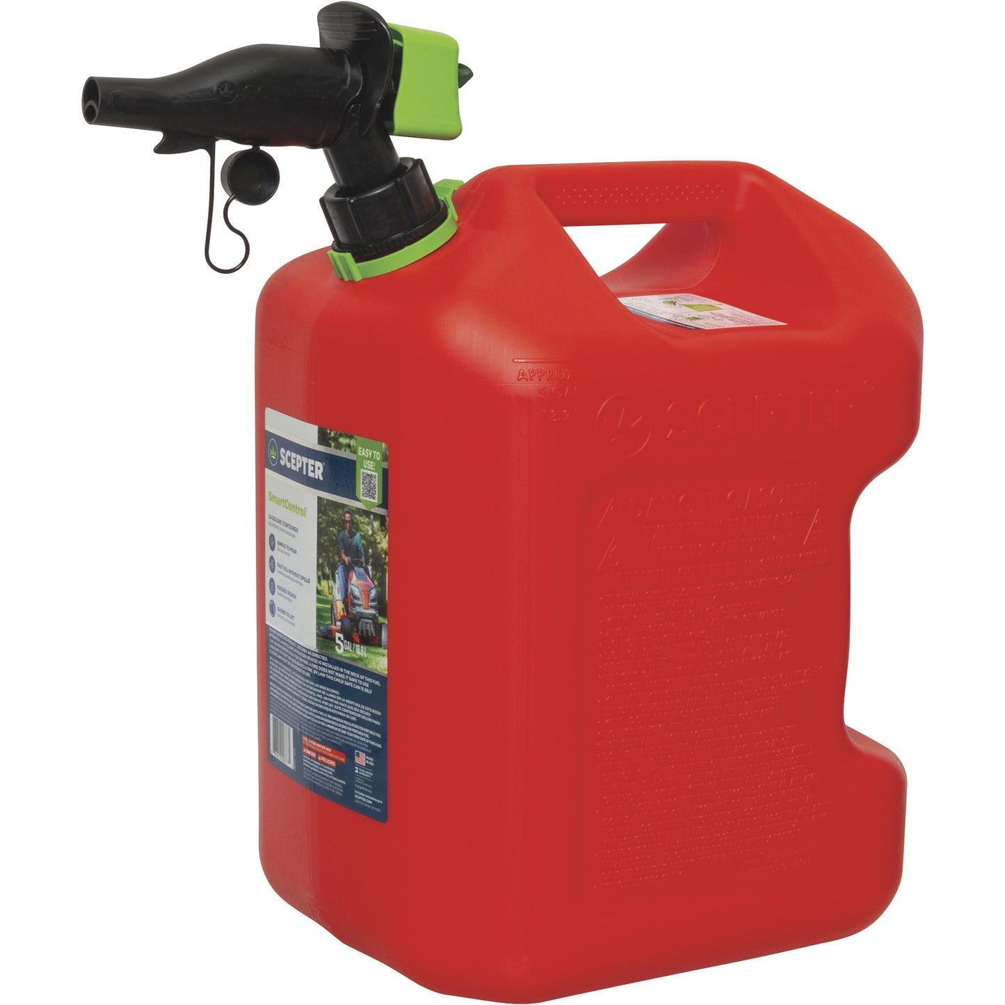 Scepter Set Of Four 5 Gallon Smartcontrol Red Gas Cans With Rear Handle (FSCG501)