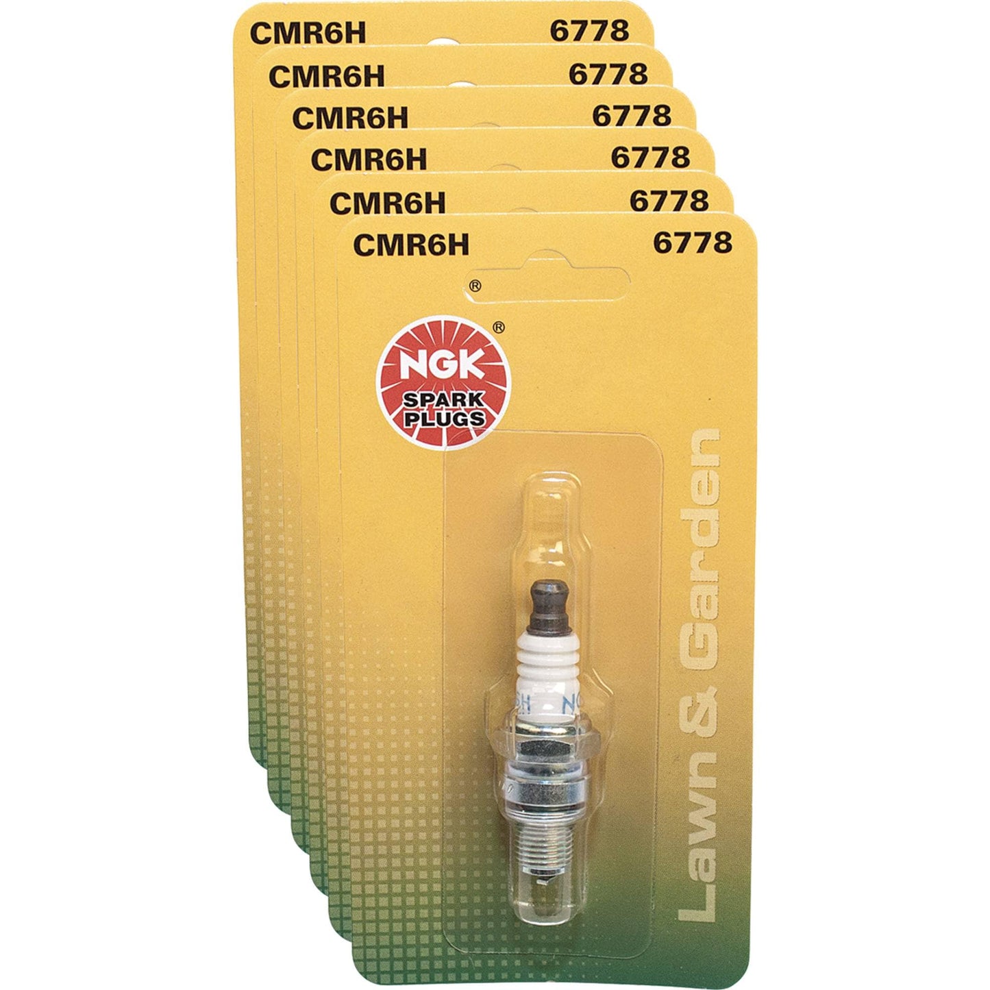 6 NGK Carded Spark Plug NGK 6778/CMR6H (Stens 130-212-6)