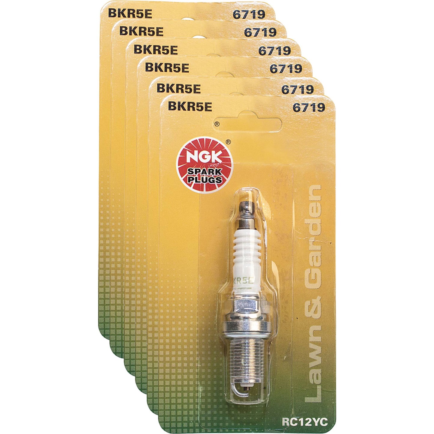6 NGK Carded Spark Plug NGK 6719/BKR5E (Stens 130-232-6)
