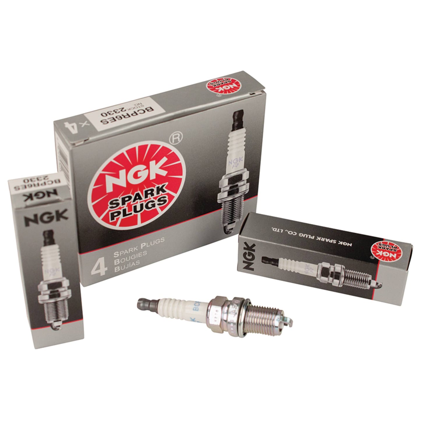 4 NGK Spark Plug NGK 2330/BCPR6ES (Stens 130-801-4)