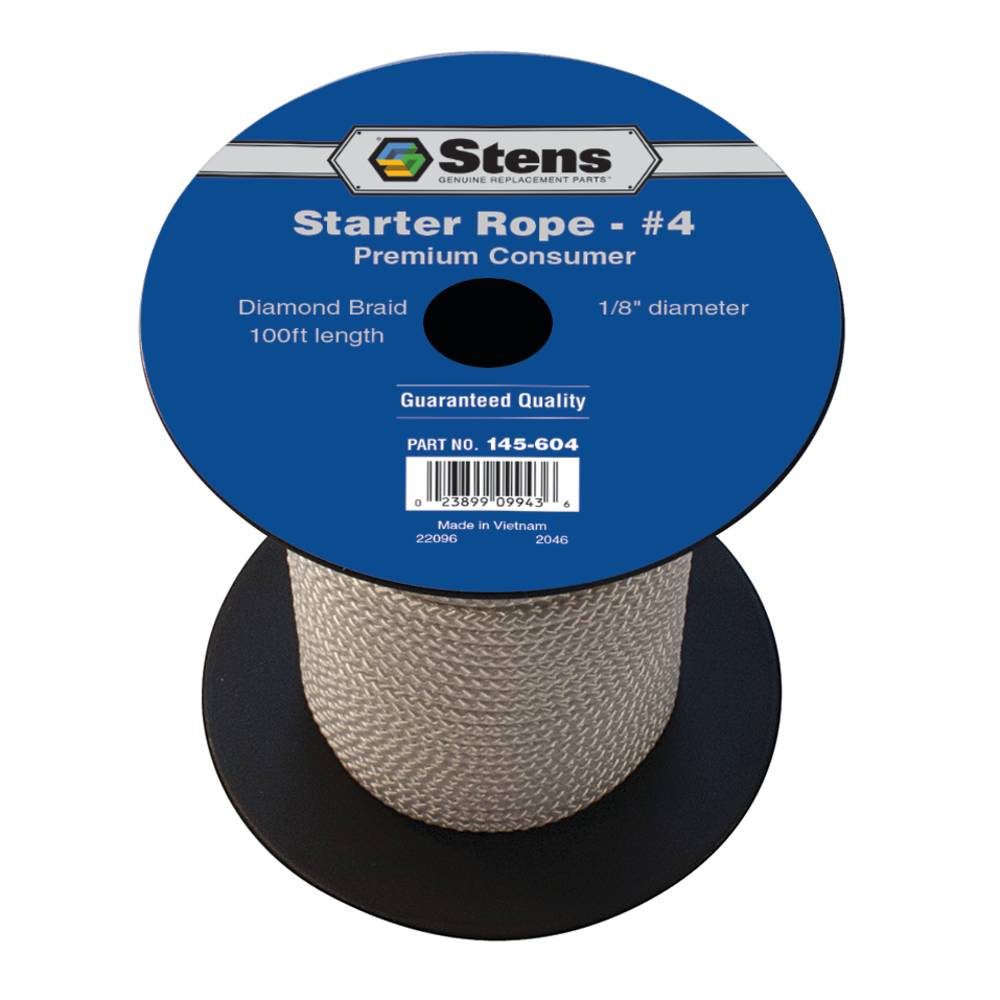Stens 100'Diamond Braid Starter Rope #4 Diamond (Stens 145-604)
