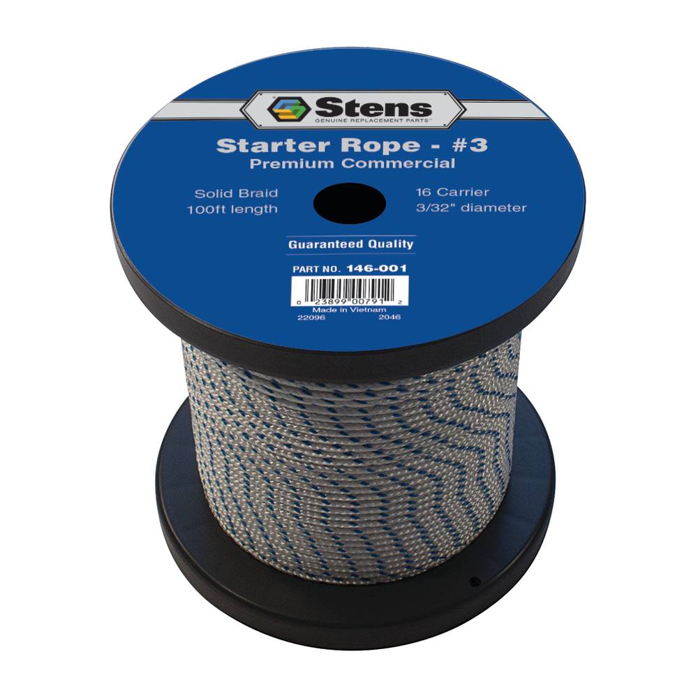 Stens 100' Solid Braid Starter Rope #3 Solid Braid (Stens 146-001)