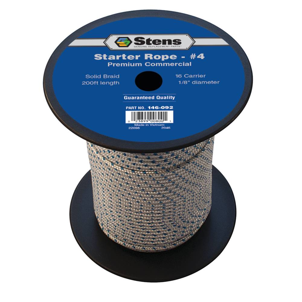 Stens 200' Solid Braid Starter Rope #4 Solid Braid (Stens 146-092)