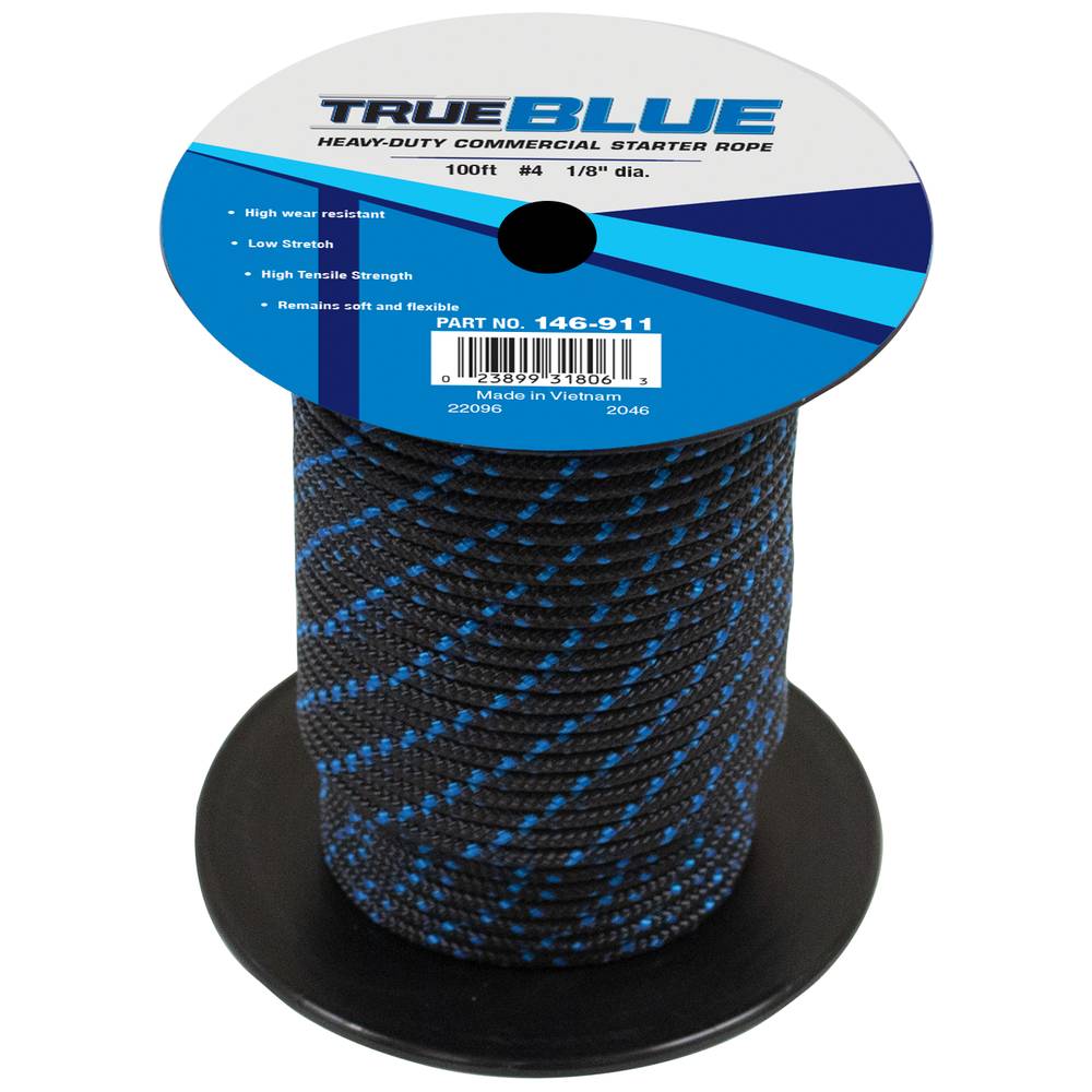TrueBlue 100' Starter Rope #4 Solid Braid (Stens 146-911)