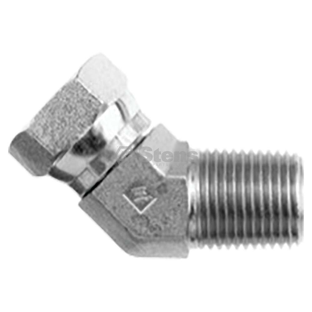 2 Atlantic Quality Parts Hydraulic Adapter NPT to NPT 45° Swivel Male to Female (Stens 3001-1358)