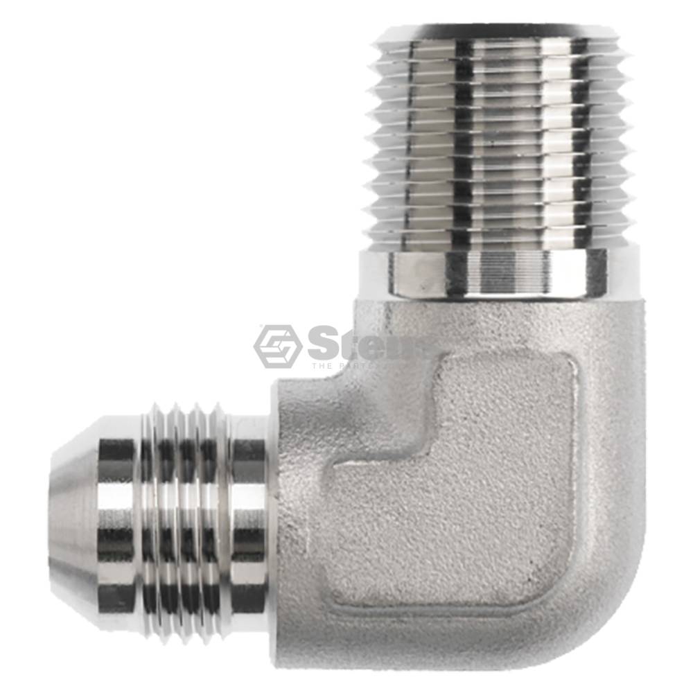 2 Atlantic Quality Parts Hydraulic Adapter Male JIC 37° to Male Pipe 90° elbow (Stens 3001-1375)