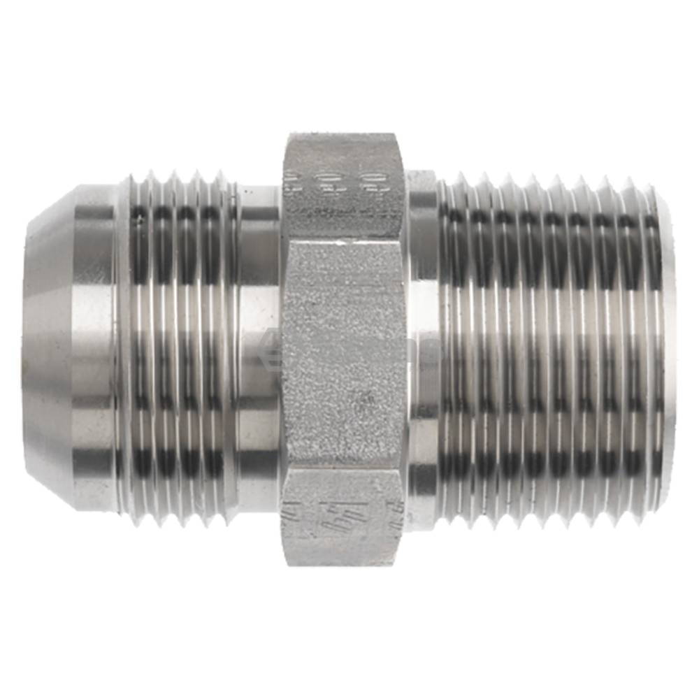 2 Atlantic Quality Parts Hydraulic Adapter Male JIC 37° to Male NPT Solid Adapter (Stens 3001-1382)