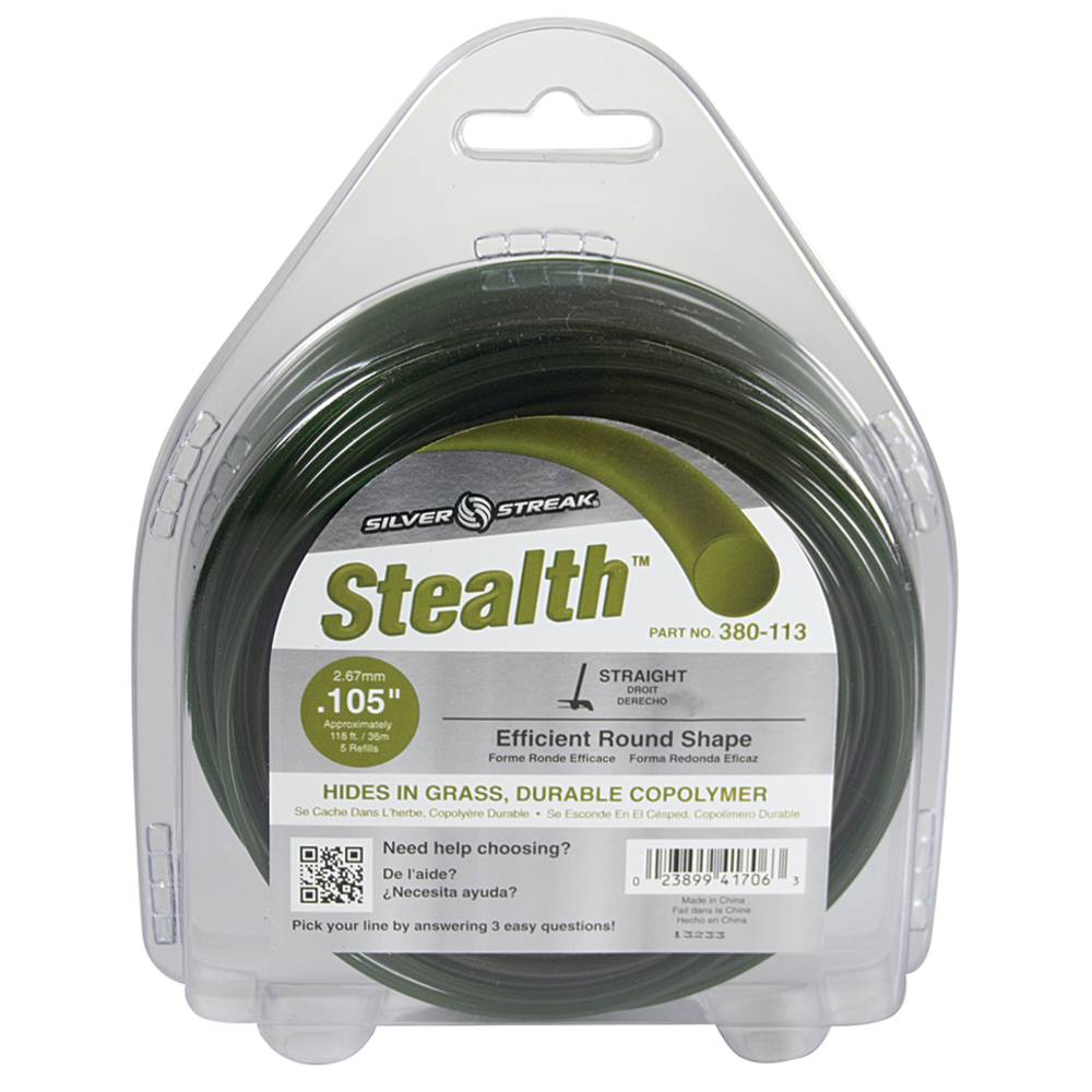 Silver Streak Stealth Trimmer Line .105 1/2 lb. Donut (Stens 380-113)
