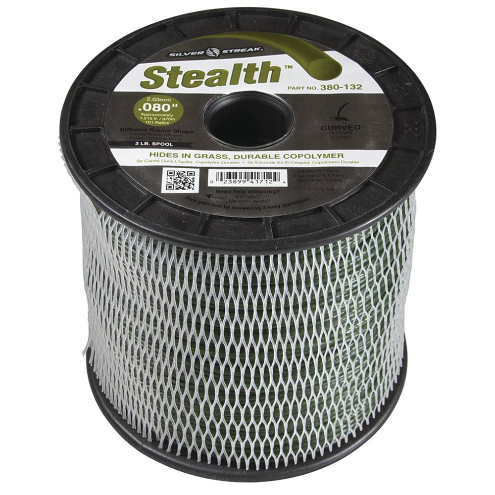 Silver Streak Stealth Trimmer Line .080 3 lb. Spool (Stens 380-132)