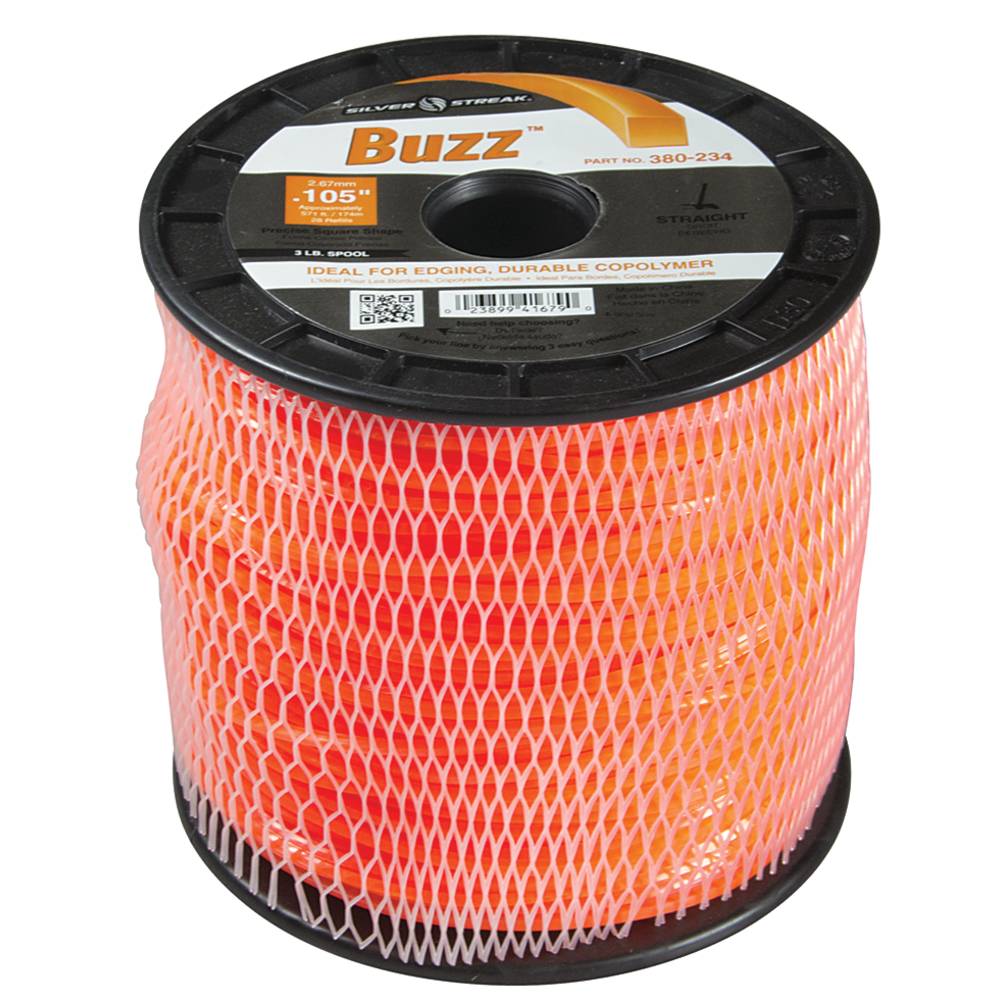 Silver Streak Buzz Trimmer Line .105 3 lb. Spool (Stens 380-234)
