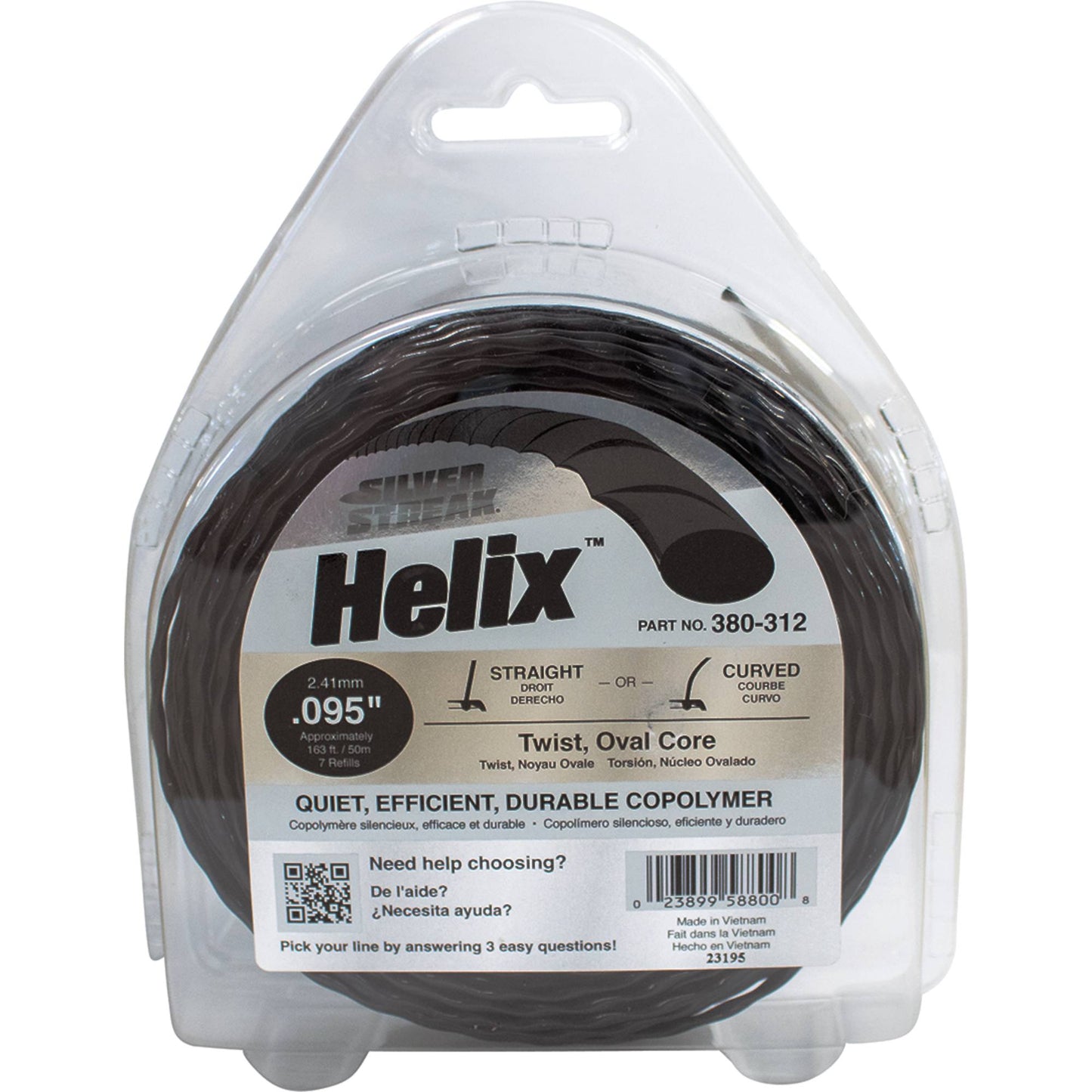 Silver Streak Helix Trimmer Line .095 1/2 lb. Donut (Stens 380-312)