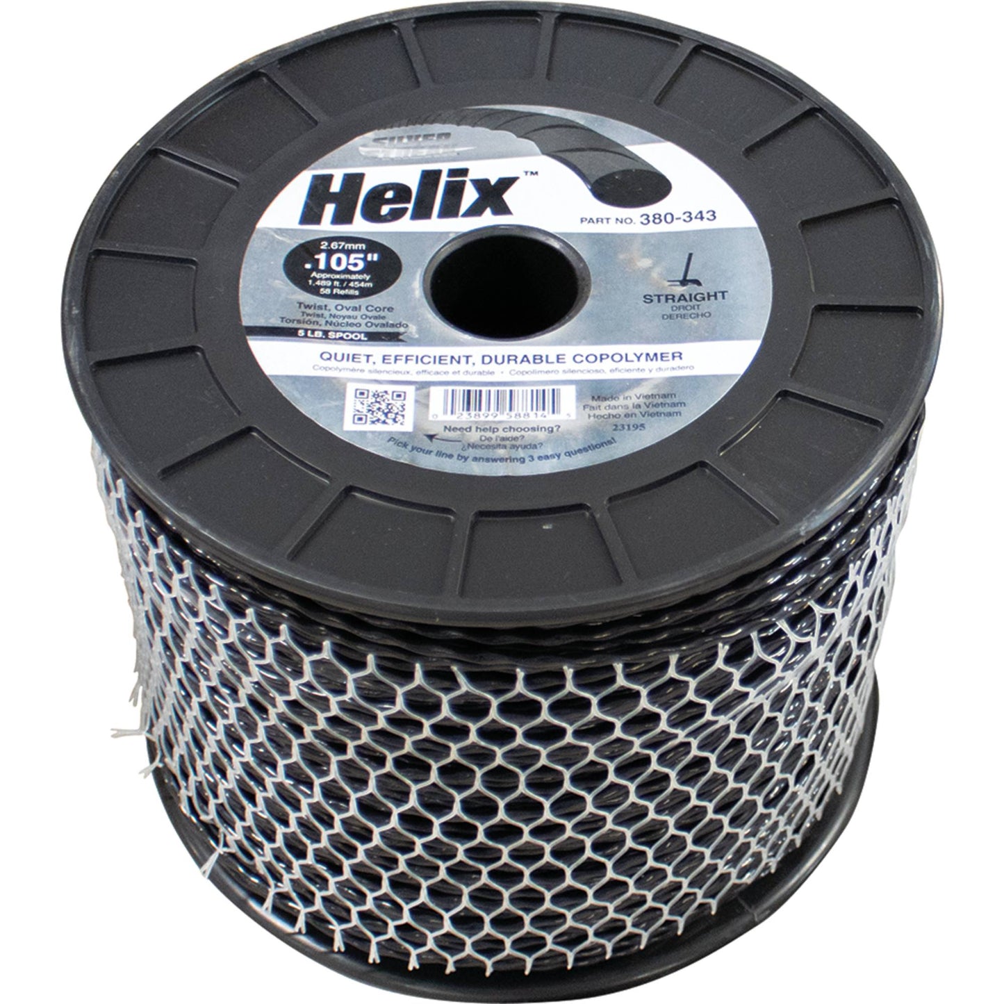 Silver Streak Helix Trimmer Line .105 5 lb. Spool (Stens 380-343)