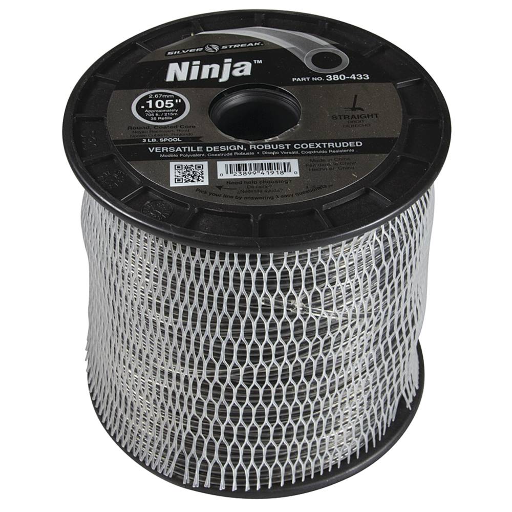 Silver Streak Ninja Trimmer Line .105 3 lb. Spool (Stens 380-433)