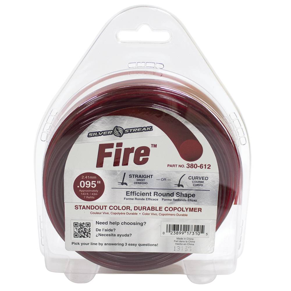Silver Streak Fire Trimmer Line .095 1/2 lb. Donut (Stens 380-612)