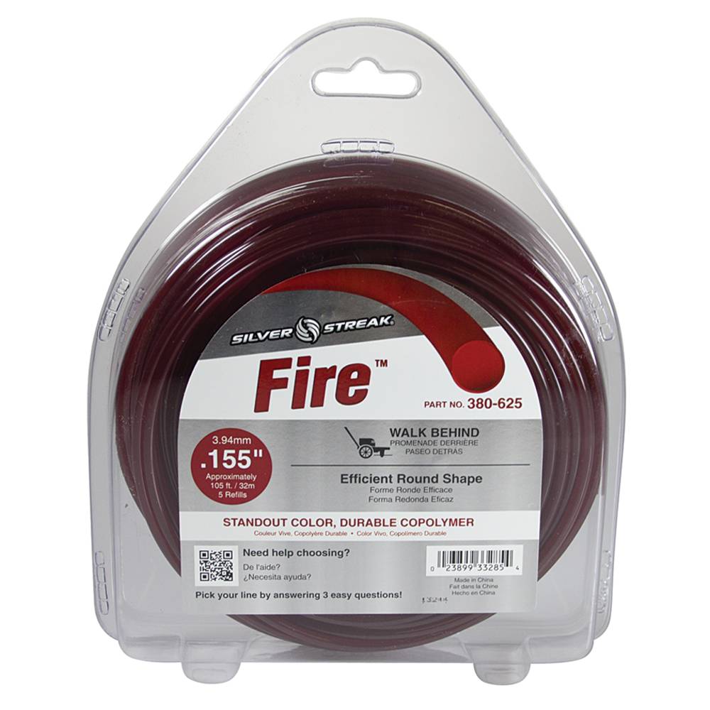 Silver Streak Fire Trimmer Line .155 1 lb. Donut (Stens 380-625)