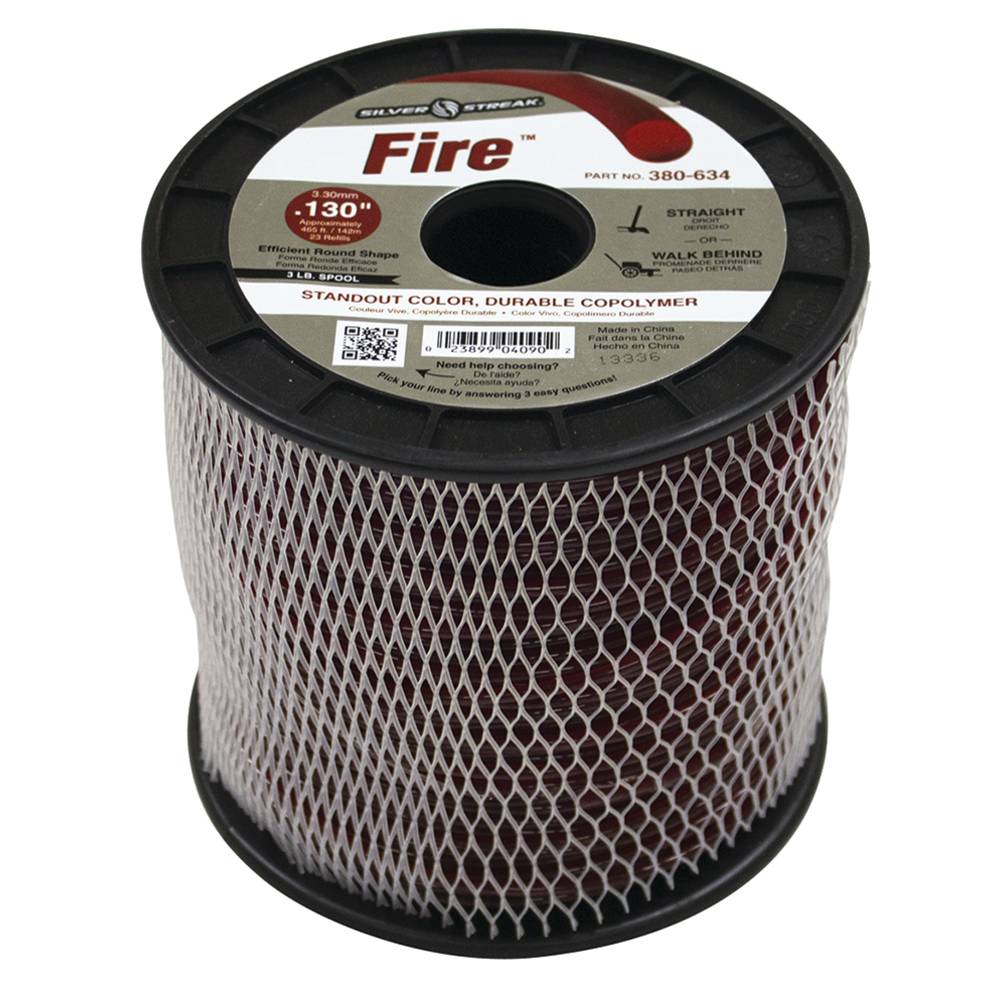 Silver Streak Fire Trimmer Line .130 3 lb. Spool (Stens 380-634)