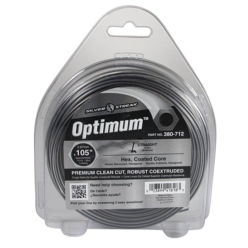 Silver Streak Optimum Trimmer Line .105 1/2 lb. Donut (Stens 380-712)