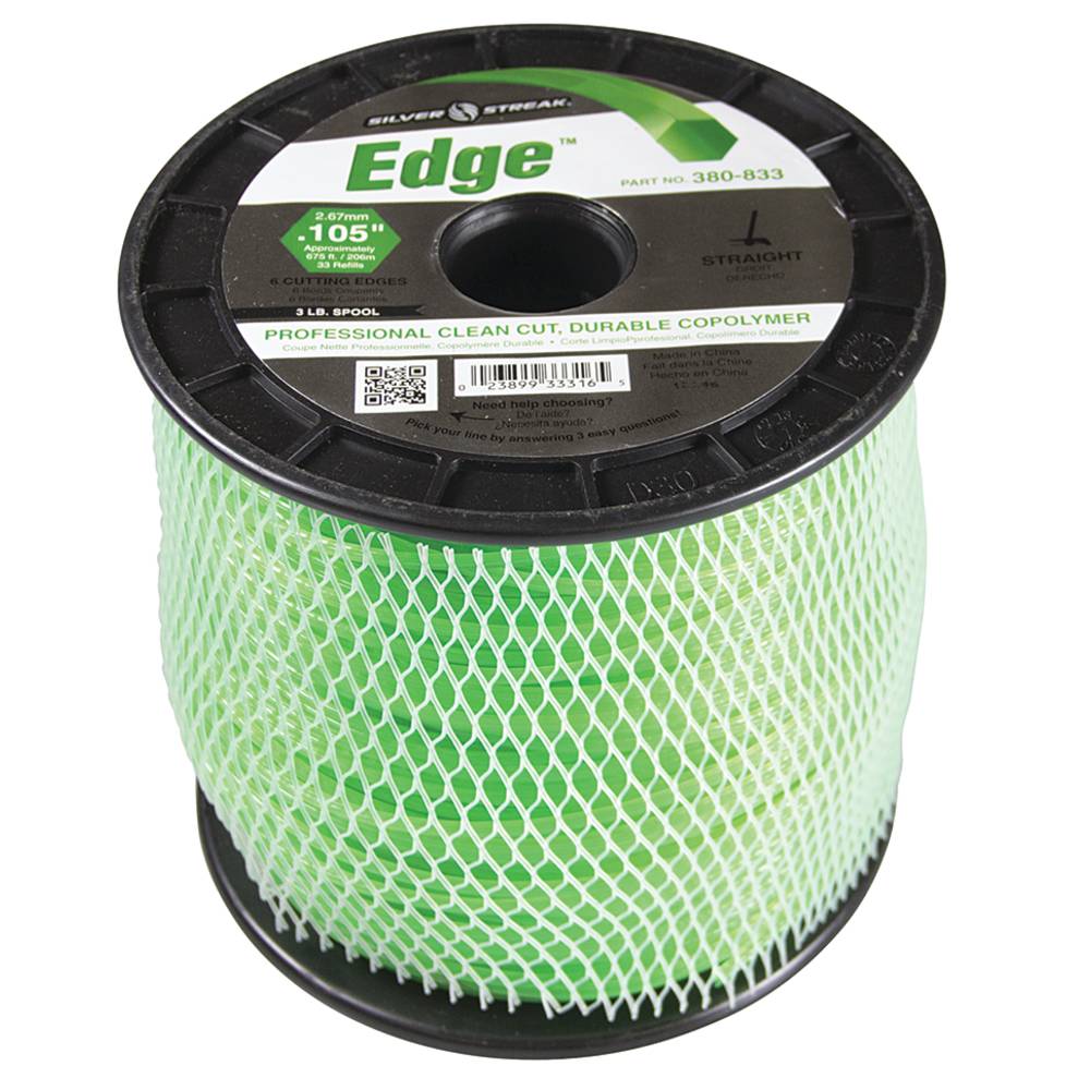 Silver Streak Edge Trimmer Line .105 3 lb. Spool (Stens 380-833)