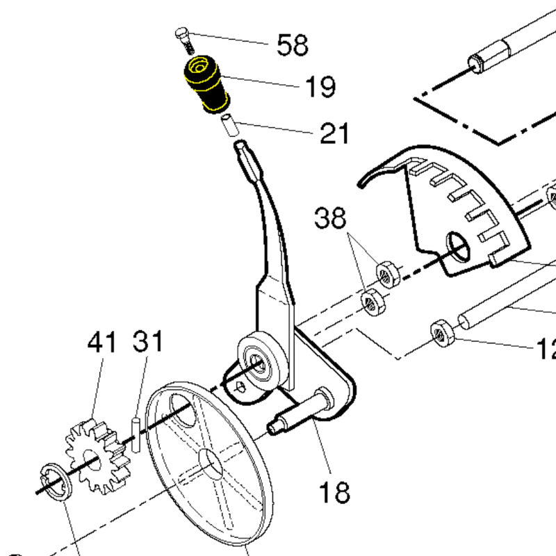 Husqvarna Walk Behind Mower Knob for Spring Selector (532433996)