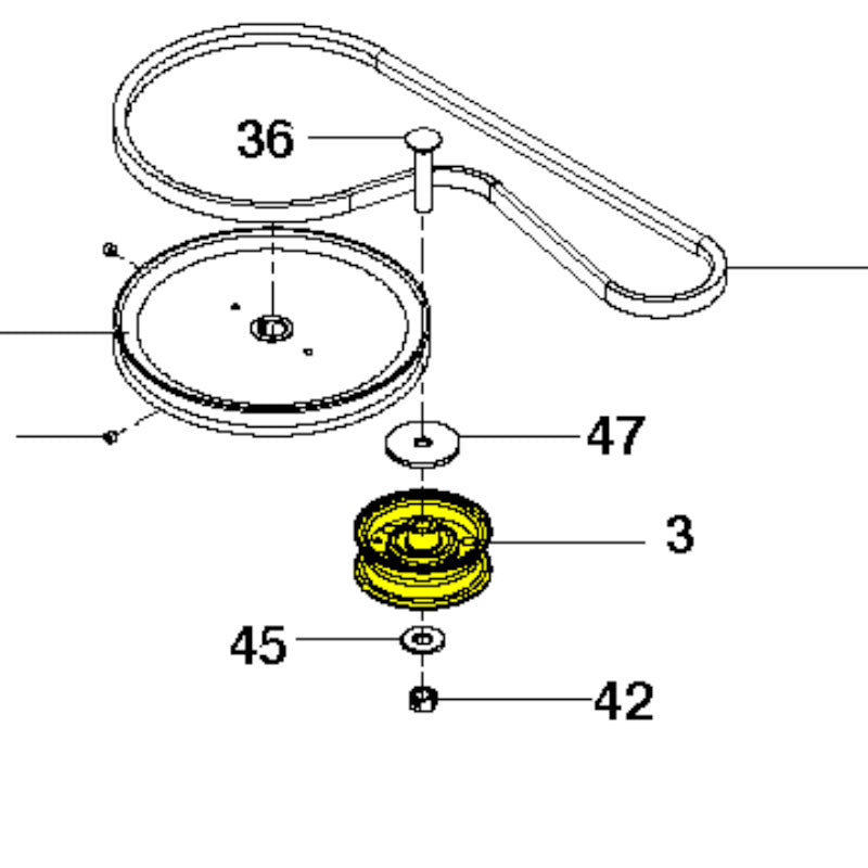 Husqvarna Walk Behind Mower Idler Pulley for W3212, W3213 (539919078)