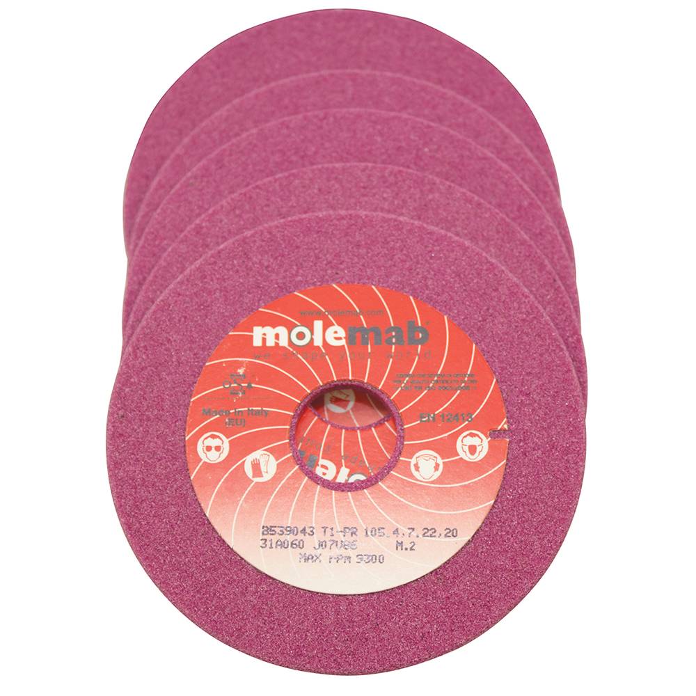 Molemab Grinding Wheel 4" x 3/16" x 7/8" box of 5 (Stens 700-187)