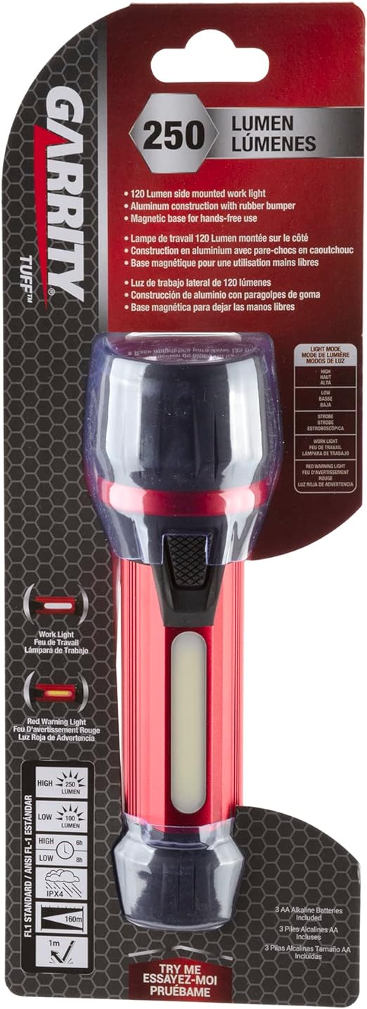 Garrity 250lm Tuff Series Red Flashlight (GA8202)