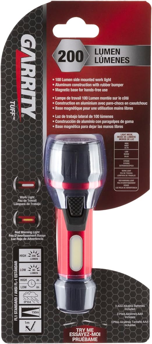 Garrity 200lm Tuff Series Red Flashlight (GA8201)