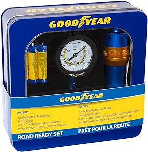 Goodyear Tire Maintenance Kit with Air Pressure Guage, Flashlight, and Multitool GY4060