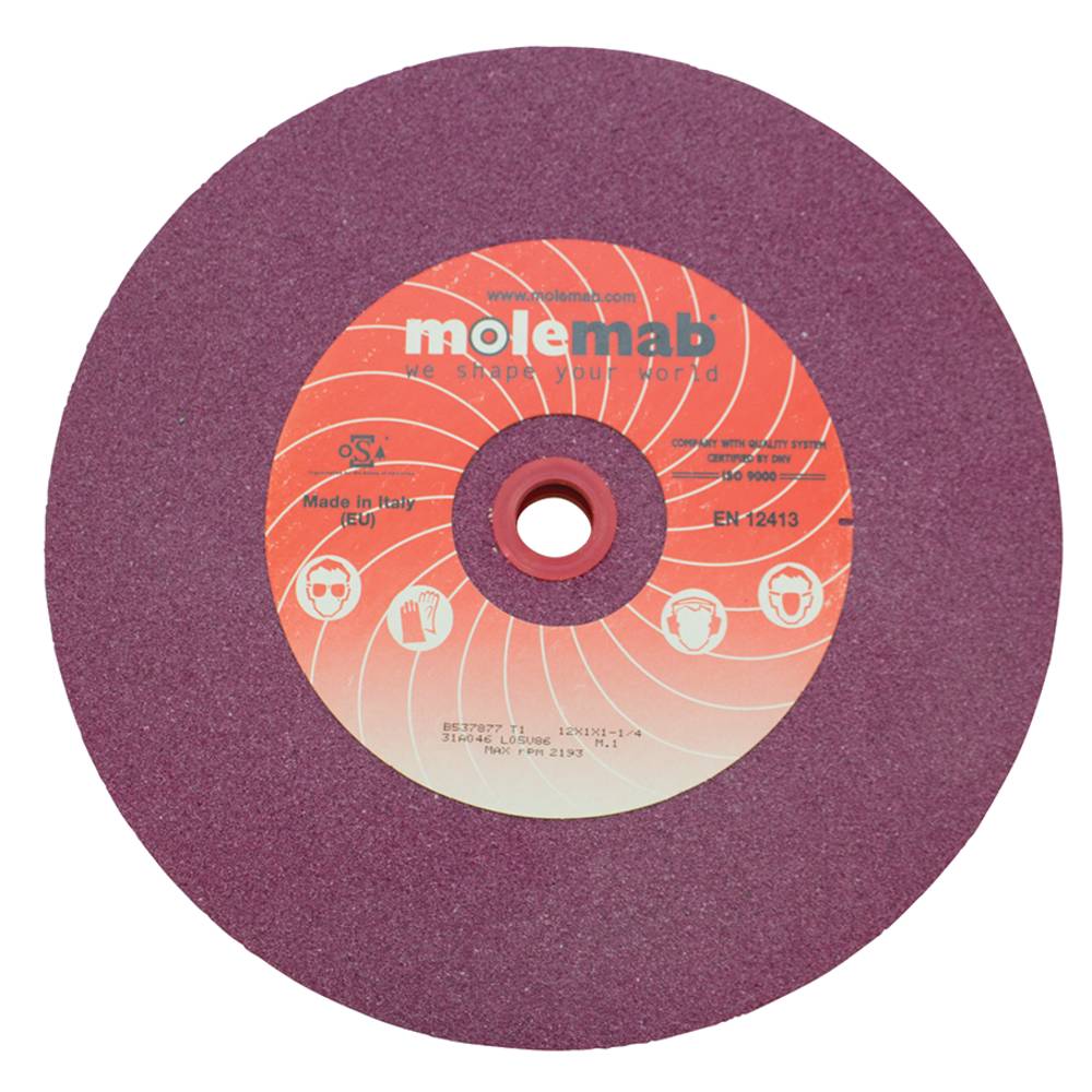 Molemab Grinding Wheel 12" x 1" x 1-1/4" 46 grit Ruby (Stens 750-102)