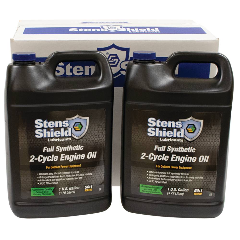 Stens Shield 2-Cycle Engine Oil 50:1 Full Synthetic, Four 1 Gallon Bottles (Stens 770-101)