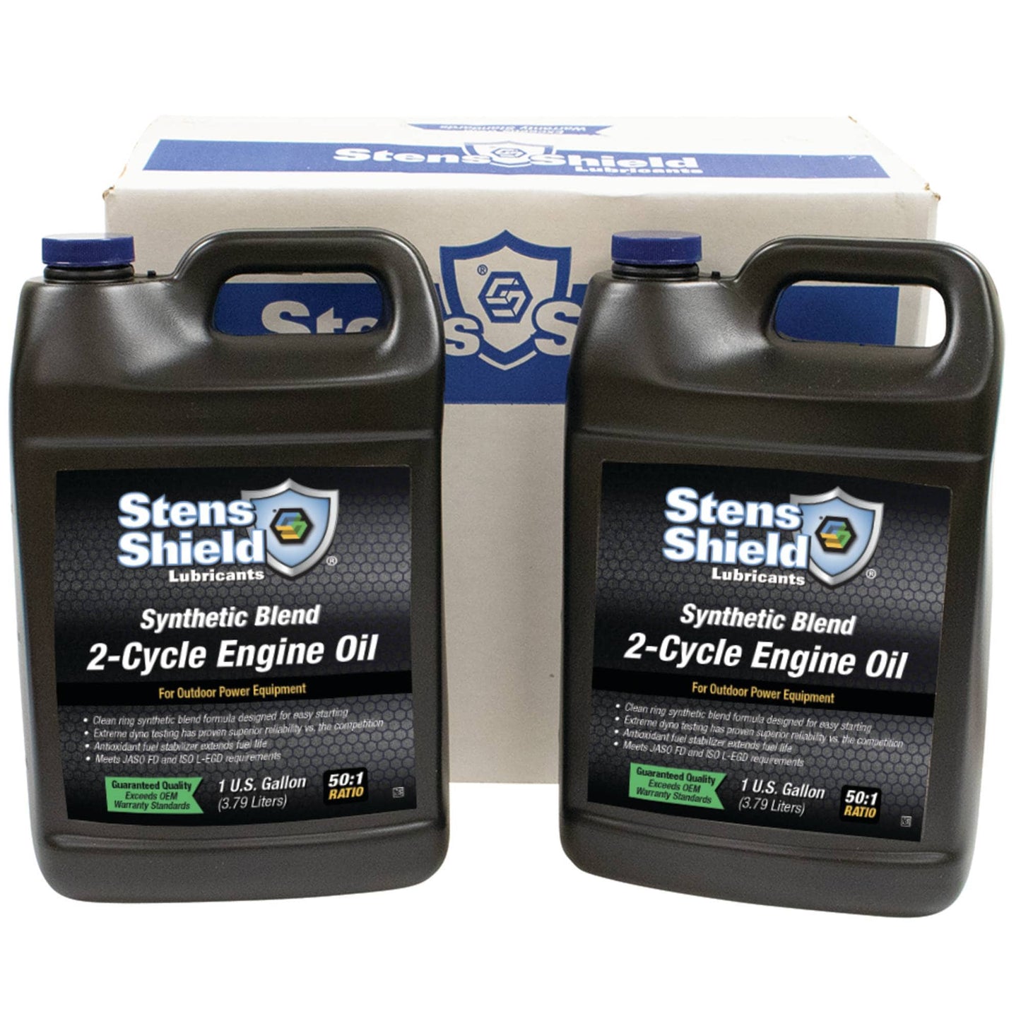 Stens Shield 2-Cycle Engine Oil 50:1 Synthetic Blend, Four 1 Gallon Bottles (Stens 770-102)