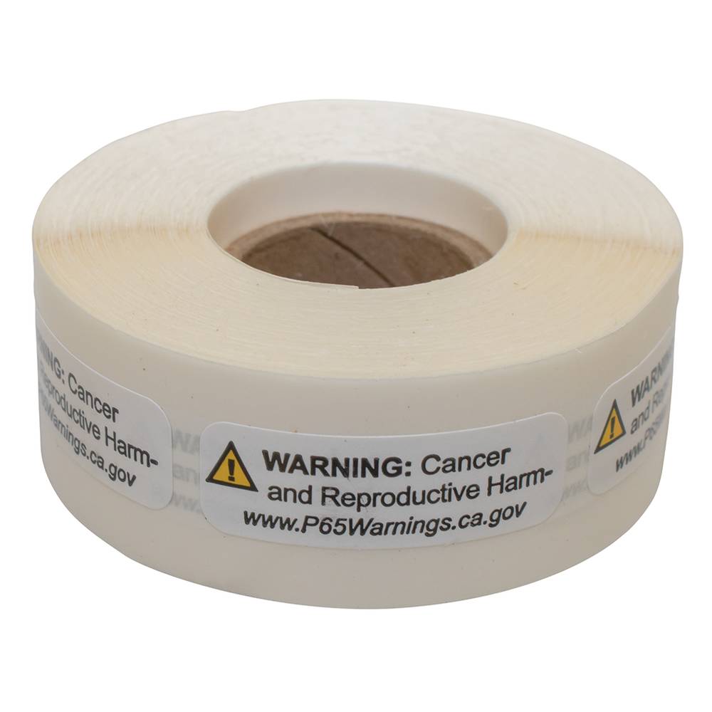 500 Stens Proposition 65 Warning Labels California Prop 65 - Reproductive Harm and Cancer Warning (Stens 900-903)
