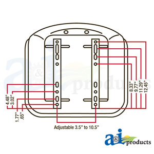 Deluxe Cushion Michigan Style Gray Tractor Seat with Slide (TMS111GR)