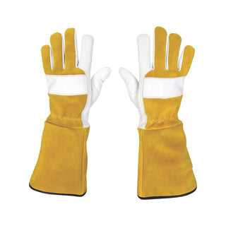 Klutch Cut Resist Cowhide Tig Weld Glove | L Pair Gold/White (98642)
