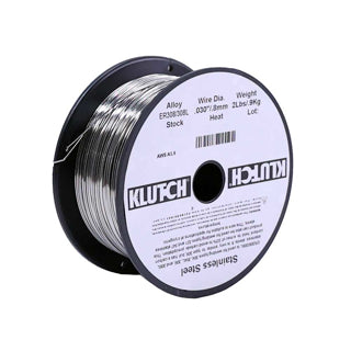 Klutch Er308L Stainless Steel Mig Welding Wire 2-Ib. Spool, Size 0.030-In. (5018066)