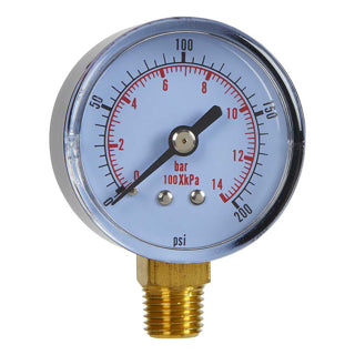 Klutch Air Pressure Gauge | Bottom Mount | 200 Psi (67945)
