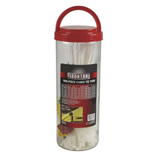 Ironton Multi-Pack Cable Zip Ties 900-Pk Assorted Sizes White (980172)