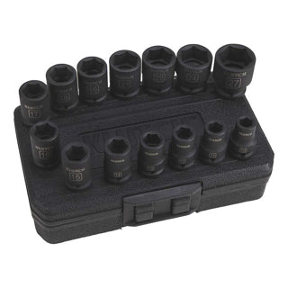 Klutch Drive Impact Socket Set | 1/2-In. | Chrome | Metric (41409)