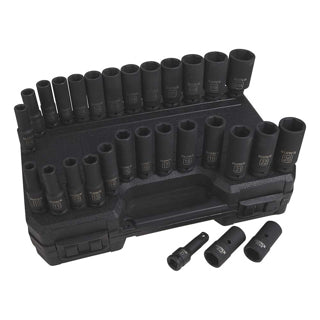 Klutch Deep Drive Impact Socket Set | 1/2-In. | Sae And Metric (41411)