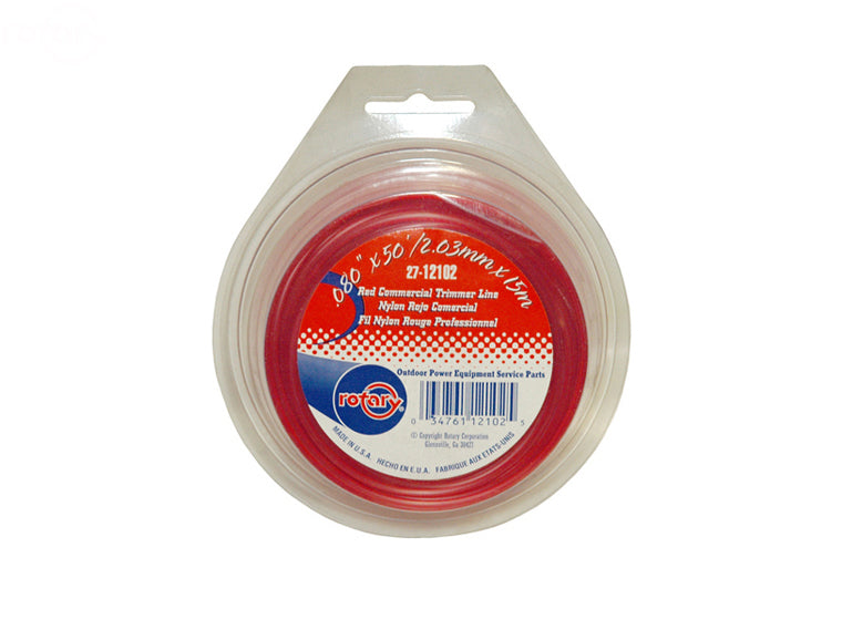 Trimmer Line.080 50' Loop Red Commercial Rotary (12102)