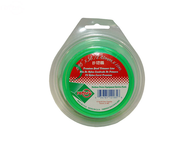 Trimmer Line.095 36' Loop Quad Green Rotary (12185)