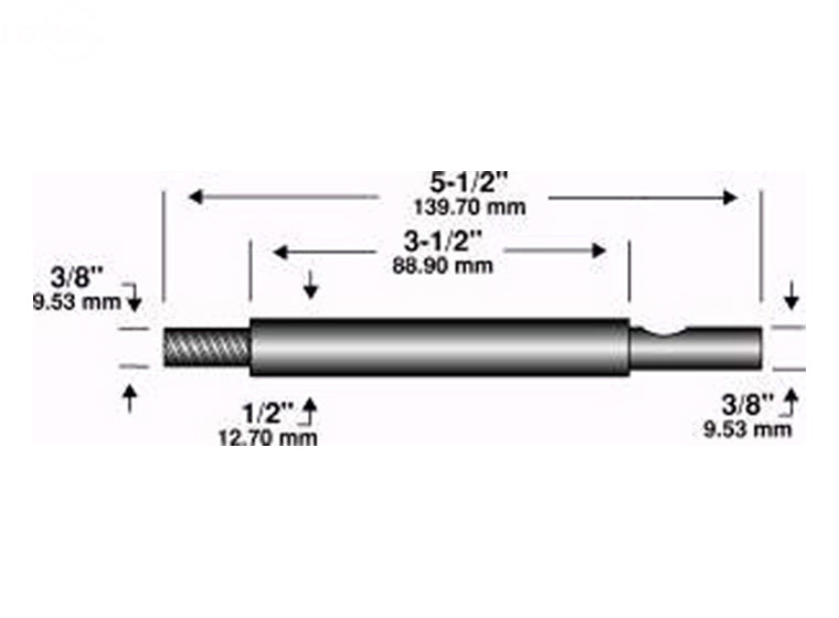 Edger Shaft 5-1/2" X 3/8" X 3/8" Rotary (1252)