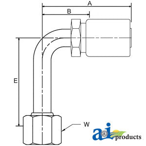 (HC-FFX90L) Female Seal Lok - Swivel - 90° Elbow Long (FFX90L-10-12)