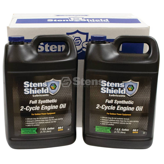 Stens Shield 2-Cycle Engine Oil, 50:1 Full Synthetic, Four 1 gallon bottles (Stens 770-101)